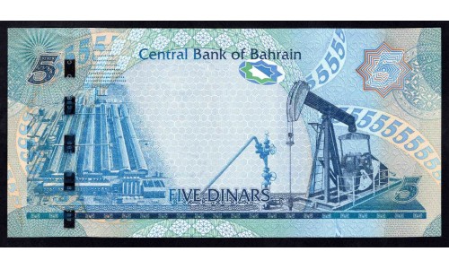 Бахрейн 5 динар L. 2006 г. (BAHRAIN 5 Dinars L. 2006 g.) P27:Unc