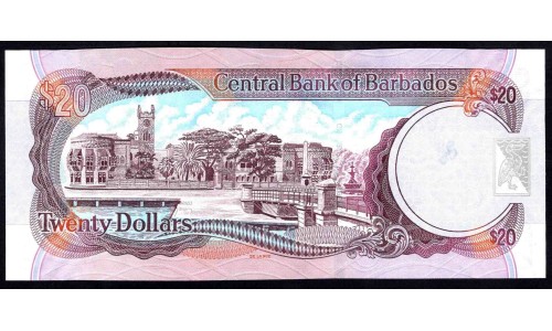 Барбадос 20 долларов 2007 г. (BARBADOS 20 Dollars 2007) P69а:Unc