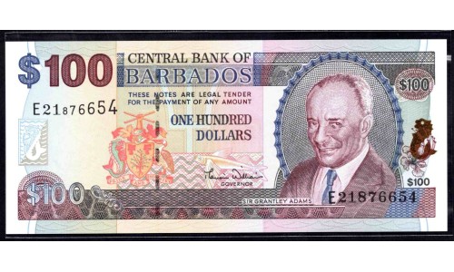 Барбадос 100 долларов ND (2000 г.) (BARBADOS 100 Dollars ND (2000)) P65:Unc