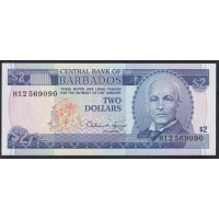 Барбадос 2 доллара ND (1993) (BARBADOS 2 Dollars ND (1993)) P42: UNC