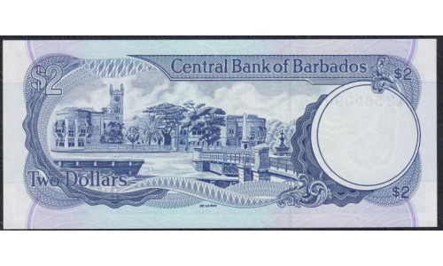 Барбадос 2 доллара ND (1993) (BARBADOS 2 Dollars ND (1993)) P42: UNC