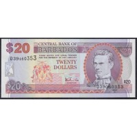 Барбадос 20 долларов ND (1999) (BARBADOS 20 Dollars ND (1999)) P 57: UNC