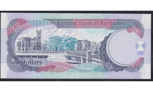 Барбадос 2 доллара ND (2000)  (BARBADOS 2 Dollars ND (2000)) P 60: UNC