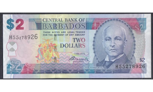 Барбадос 2 доллара 2012 г. (BARBADOS 2 Dollars 2012) P 66c: UNC