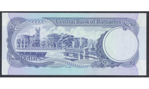 Барбадос 2 доллара ND (1986)  (BARBADOS 2 Dollars ND (1986)) P 36: UNC