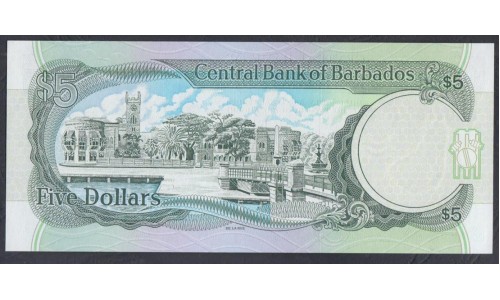 Барбадос 5 долларов ND (1996)  (BARBADOS 5 Dollars ND (1996)) P 47: UNC