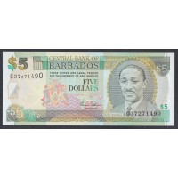 Барбадос 5 долларов ND (2000)  (BARBADOS 5 Dollars ND (2000)) P 61: UNC