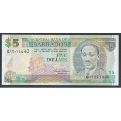 Барбадос 5 долларов ND (2000)  (BARBADOS 5 Dollars ND (2000)) P 61: UNC