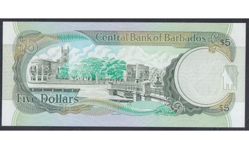 Барбадос 5 долларов ND (2000)  (BARBADOS 5 Dollars ND (2000)) P 61: UNC