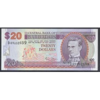 Барбадос 20 долларов ND (2000)  (BARBADOS 20 Dollars ND (2000)) P 63A: UNC