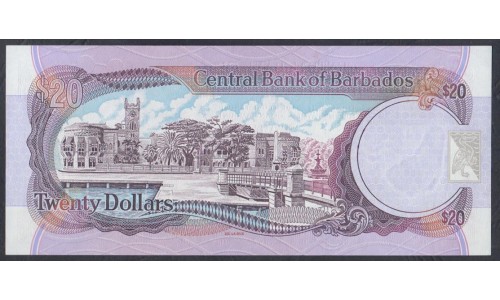 Барбадос 20 долларов ND (2000)  (BARBADOS 20 Dollars ND (2000)) P 63A: UNC