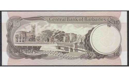 Барбадос 10 долларов 1973 года (BARBADOS 10 Dollars  1973) P33: UNC--