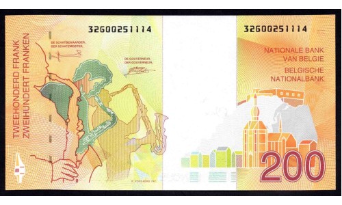 Бельгия 200 франков (1995) (BELGIUM 200 Francs (1995)) P 148 : UNC