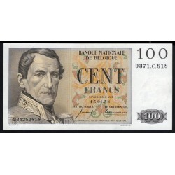 Бельгия 100 франков  15.01.58 (BELGIUM 100 Francs 15.01.58) P 129c(1): UNC