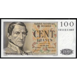 Бельгия 100 франков  22.09.58 (BELGIUM 100 Francs  22.09.58) P 129C(4): UNC