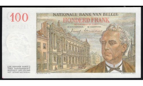 Бельгия 100 франков  22.09.58 (BELGIUM 100 Francs  22.09.58) P 129C(4): UNC
