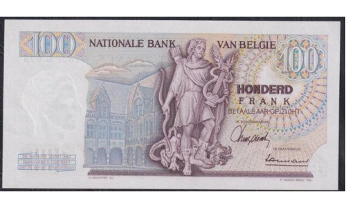 Бельгия 100 франков 07.07.66 (BELGIUM 100 Francs 07.07.66) P 134a(6): UNC