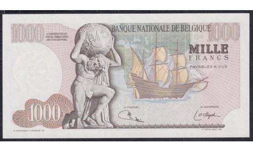 Бельгия 1000 франков 1975 года, 27.08.1975 года (BELGIUM 1000 Francs 27.08.1975) P 136b(4) : UNC-