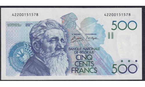 Бельгия 500 франков  ND(1980-1981) , НЕЧАСТЫЕ (BELGIUM  500 Francs ND(1980-1981)) P 141: UNC 