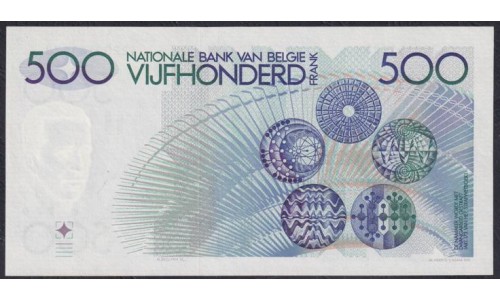 Бельгия 500 франков  ND(1980-1981) , НЕЧАСТЫЕ (BELGIUM  500 Francs ND(1980-1981)) P 141: UNC 