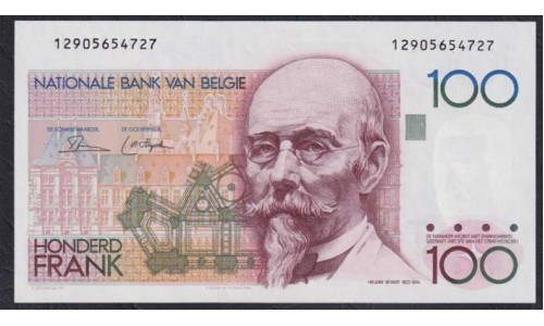 Бельгия 100 франков (1982-1994) (BELGIUM 100 Francs (1982-1994)) P 142a(1) : UNC
