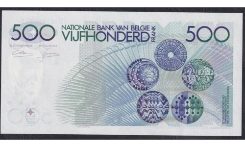 Бельгия 500 франков (1982-1998) (Belgium 500 francs (1982-1998)) P 143a(4): UNC