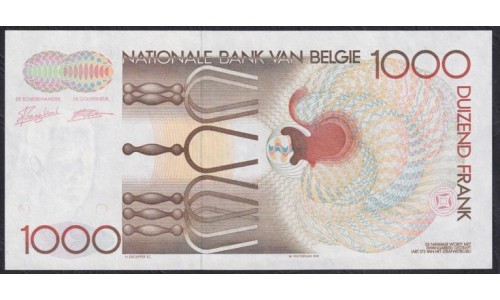 Бельгия 1000 франков (1980-1996) (Belgium 1000 francs (1980-1996)) P 144a(6): UNC