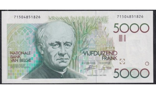 Бельгия 5000 франков (1982 -1992) 71504851826 (Belgium 5000 francs (1982-1992)) P 145a(4): UNC