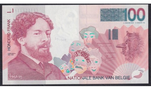 Бельгия 100 франков (1995-2001) (Belgium 100 francs (1995-2001)) P 147(2): UNC