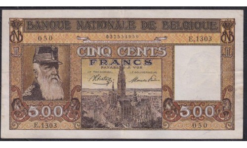 Бельгия 500 франков 25-5-1945 (BELGIUM  500 Francs 25-5-1945) P 127a(2): XF 