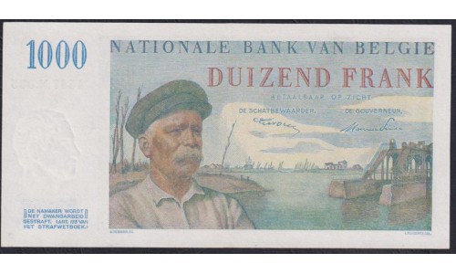 Бельгия 1000 франков 13.04.1951 год (Belgium 100 francs 13.04.1951) P 131a(1): UNC