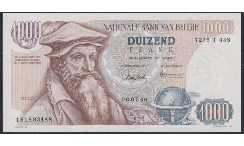 Бельгия 1000 франков 14.11.67 года (BELGIUM 1000 Francs 14.11.67) P 136a: UNC