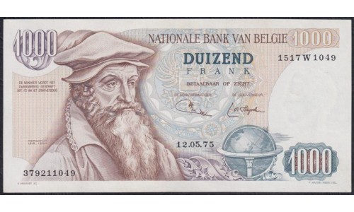 Бельгия 1000 франков 1975 года, 12.05.1975 (BELGIUM 1000 Francs 12.05.1975) P 136b(3) : UNC