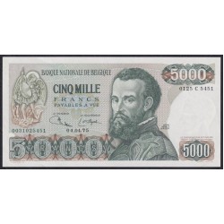 Бельгия 5000 франков 04.04.1975 год (Belgium 100 francs 04.04.1975) P 137(3): UNC