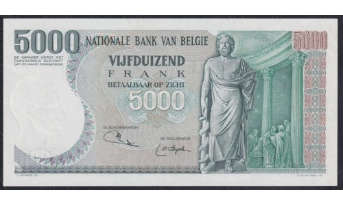 Бельгия 5000 франков 04.04.1975 год (Belgium 100 francs 04.04.1975) P 137(3): UNC