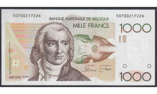Бельгия 1000 франков (1980-1996) (Belgium 1000 francs (1980-1996)) P 144a(1): UNC