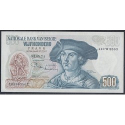 Бельгия 500 франков 1971 (BELGIUM  500 Francs 1971) P 135b(2): UNC 