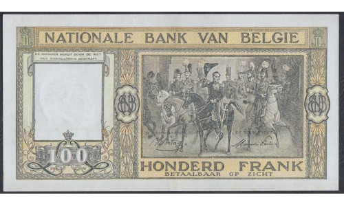 Бельгия 100 франков 1946 (BELGIUM  100 Francs 1946) P 126(2): UNC-/UNC