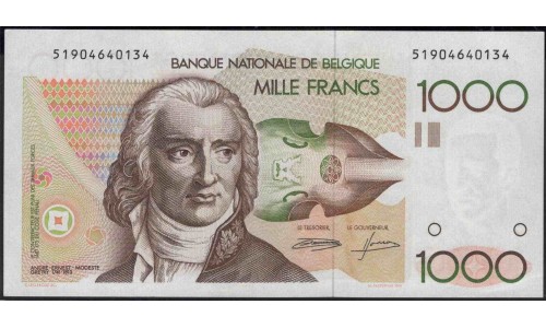 Бельгия 1000 франков (1980-1996) (Belgium 1000 francs (1980-1996)) P 144a(3): UNC