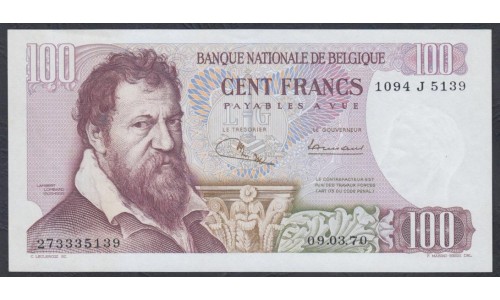 Бельгия 100 франков 1974 (BELGIUM 100 Francs 1974) P 134b(1) : UNC