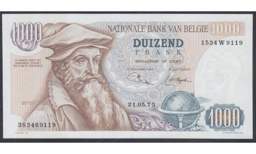 Бельгия 1000 франков 1975 (BELGIUM 1000 Francs 1975) P 136b(3) : UNC