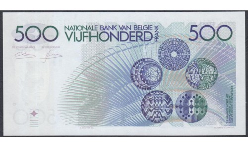Бельгия 500 франков (1982-1998) (Belgium 500 francs (1982-1998)) P 143a(4): UNC