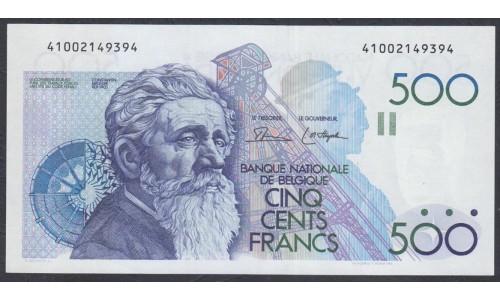 Бельгия 500 франков (1982-1998) (Belgium 500 francs (1982-1998)) P 143a(1): UNC