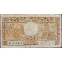 Бельгия 50 франков 1948 (Belgium 50 Franks 1948) P 133a : VF/XF