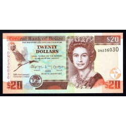 Белиз 20 долларов 2012 (BELIZE 20 dollars 2012) P 72 : UNC