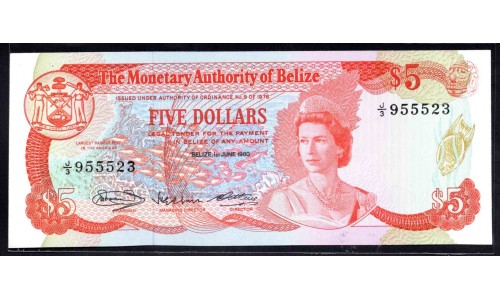 Белиз 5 долларов 1980 (BELIZE 5 dollars 1980) P 39а : UNC