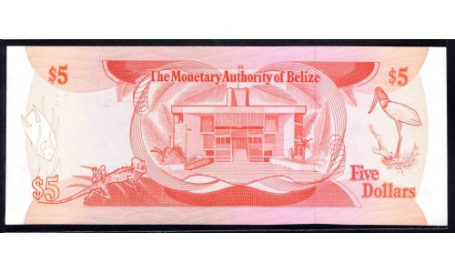 Белиз 5 долларов 1980 (BELIZE 5 dollars 1980) P 39а : UNC