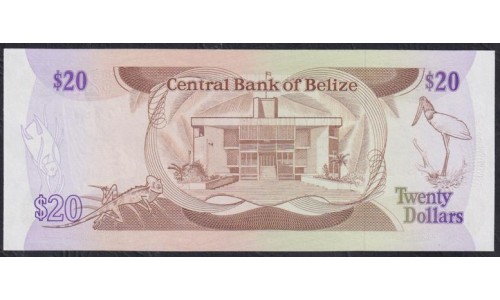 Белиз 20 долларов 1983 года (BELIZE 20 dollarы 1983) P 45: UNC