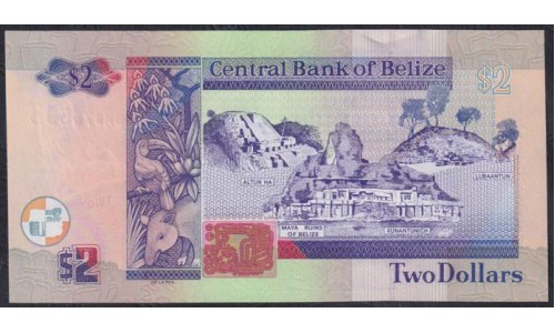 Белиз 2 доллара 2014 (BELIZE 2 dollars 2014) P 66е : UNC