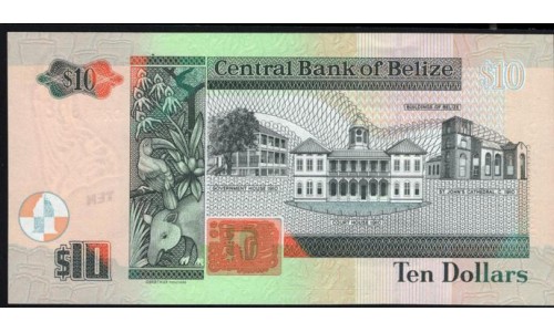 Белиз 10 долларов 2020 (BELIZE 10 dollars 2020) P 68e(2): UNC